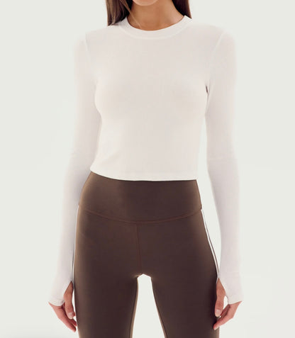 SPLITS59 Louise Rib Long Sleeve Crop