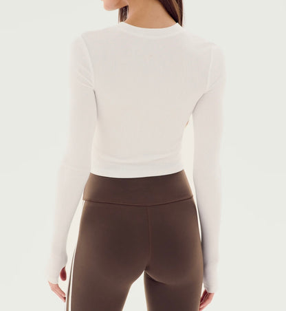 SPLITS59 Louise Rib Long Sleeve Crop